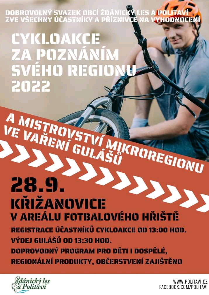 Křižanovice ’22 – Vyhlášení cykloakce ŽDÁNICKÝM LESEM A POLITAVÍM